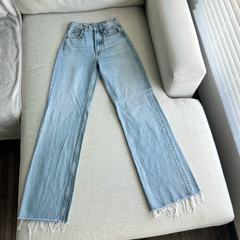 ZARA High Waisted Wide Leg Jeans